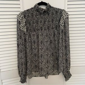Zara Black & White Blouse L